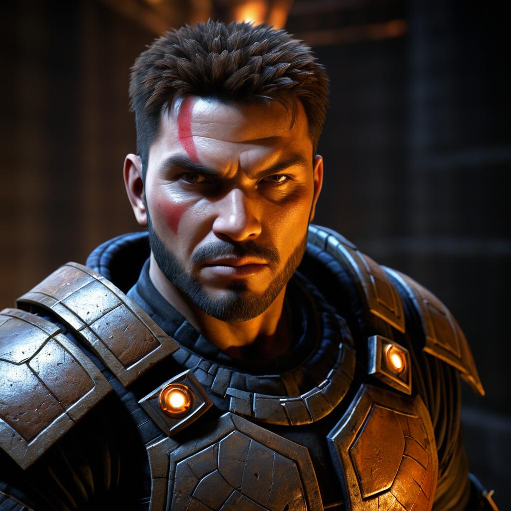 Photorealistic Quake Guy on iPhone