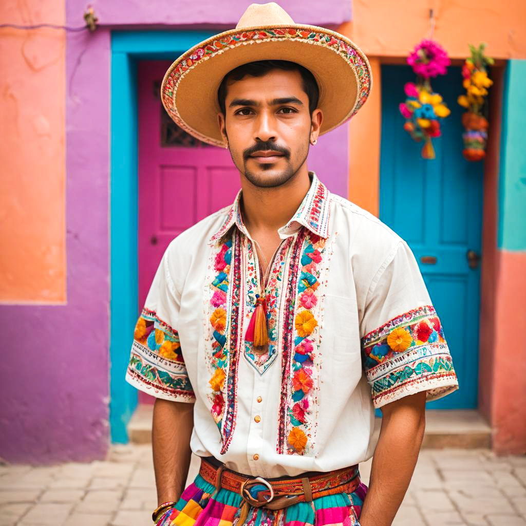 Vibrant Mexican Youth in Traditional Outfit