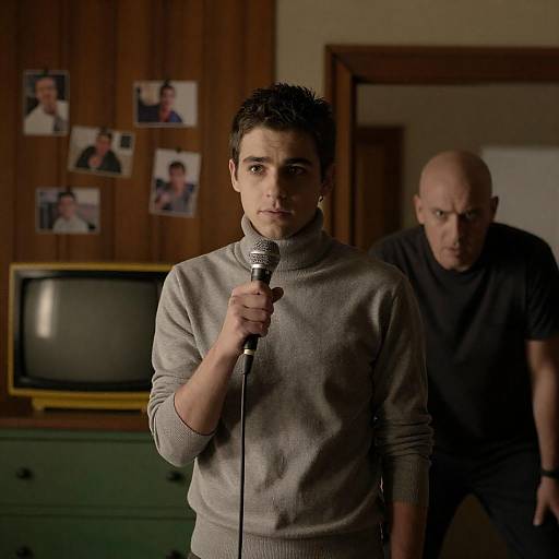 Intense Portrait in Dimly Lit Room