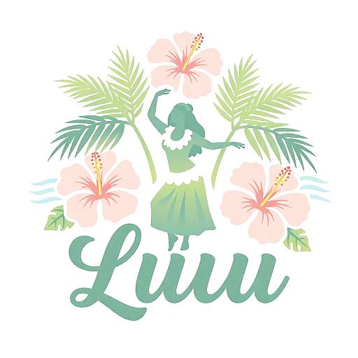 Relaxed Luau Logo with Hula Dancer