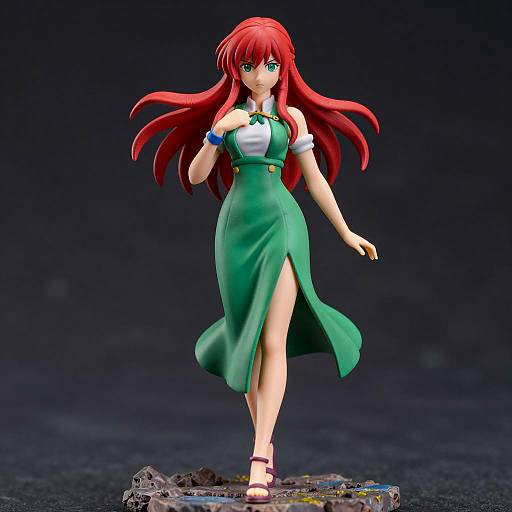 Red-Haired Anime Figurine with Attitude