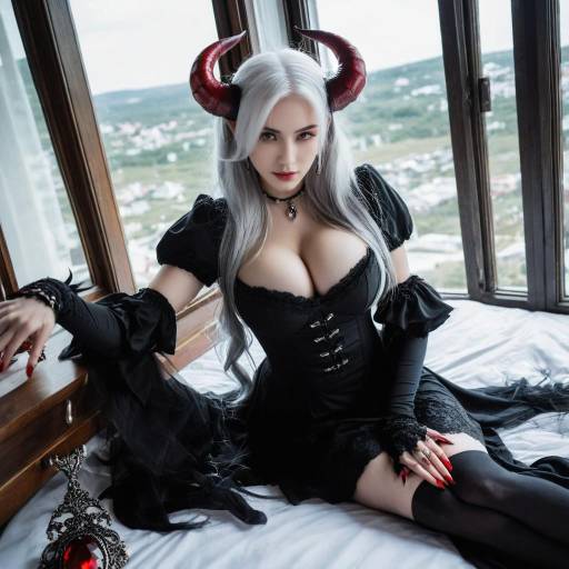 Elegant Demon Girl Cosplay Portrait