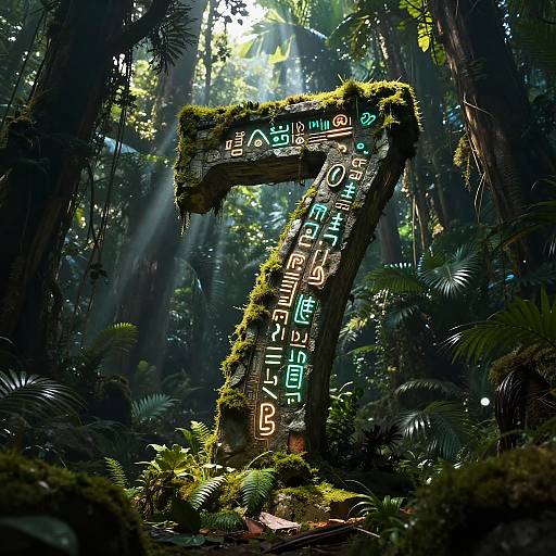 Ancient Glowing Artifact in Jungle Temple