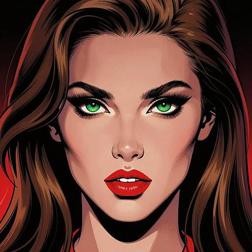 Vibrant Comic Portrait of a Young Woman