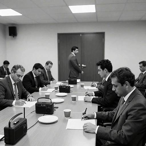 Serious Business Meeting in Monochrome