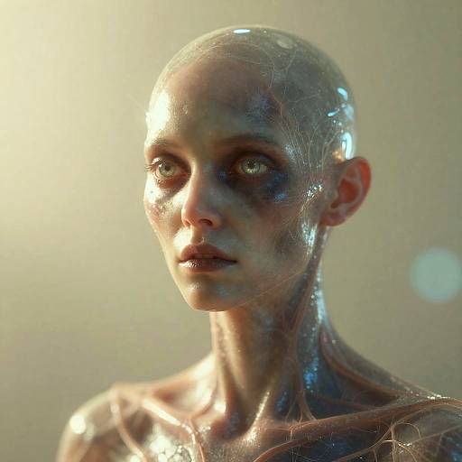 Cyberpunk Horror Portrait with Pulsating Veins