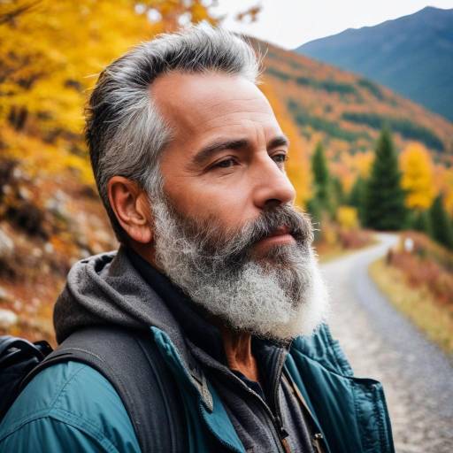 Candid Autumn Trail Portrait of Man