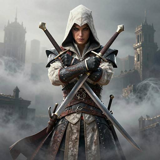 Hooded Assassin Cosplay, Dual Swords