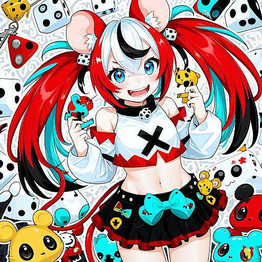 Illustration of Mr. squeaks (hakos baelz), hololive in the style of Makacoon