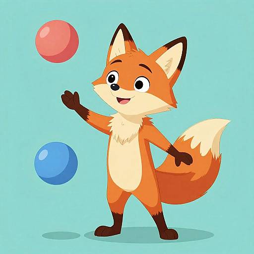 Fox Character Juggling Animation