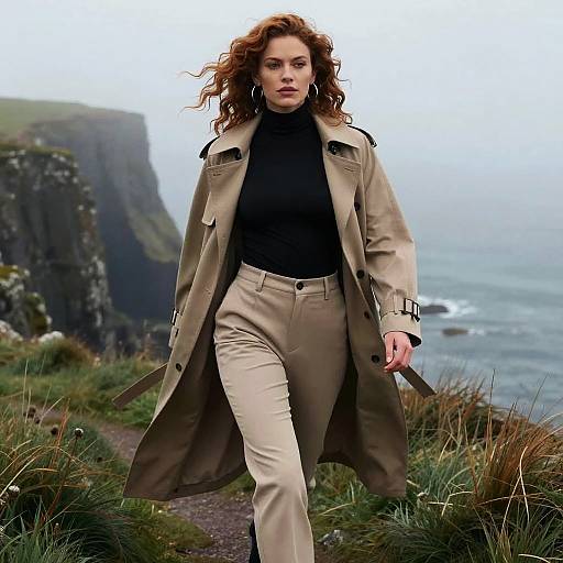 Cinematic Fashion on Irish Coastal Cliff