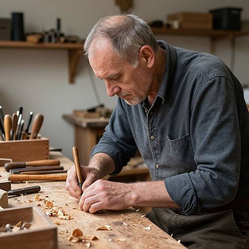 Elder Craftsman in Traditional Workshop