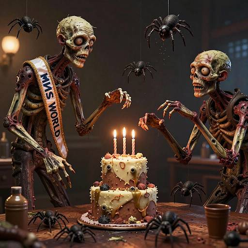 Grimdark Zombie Sculpture at Party