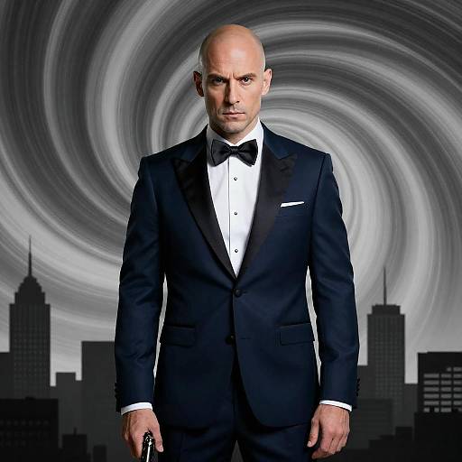 Dapper Menacing: Gun-Brandishing Portrait