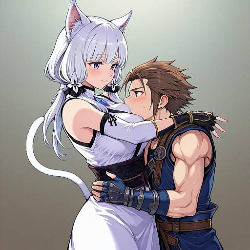 Illustration of Monk (final fantasy), final fantasy in the style of Kirai y