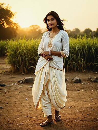 Golden Hour Dhoti Suit Outdoor Portrait