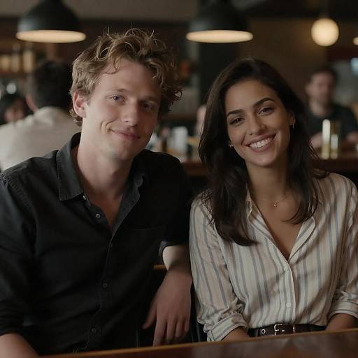 Couple Enjoying Drinks at a Bar