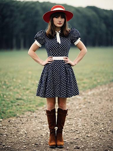 Polka Dot Crossdressing Full-Body Fashion