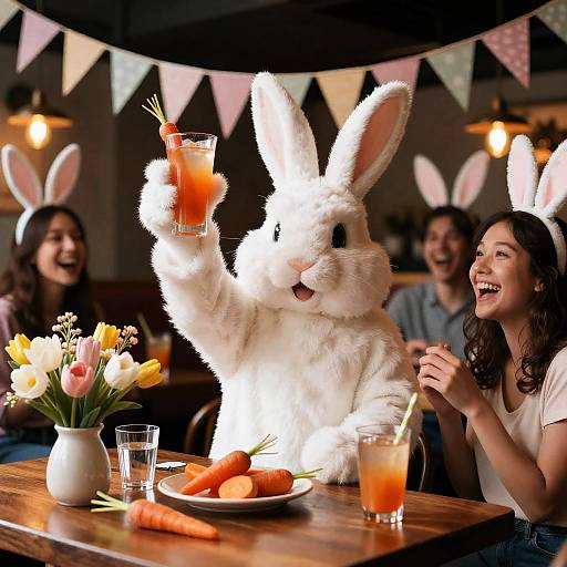 Easter Bunny Celebrates with Carrot Cocktails