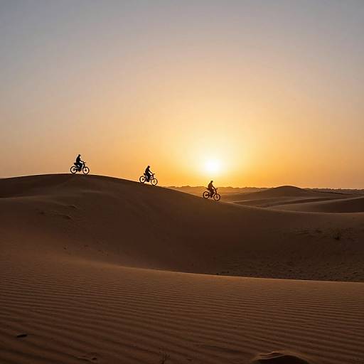 Surreal Desert Riders at Sunset