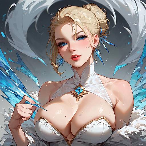 Ice-themed Fantasy Woman Portrait