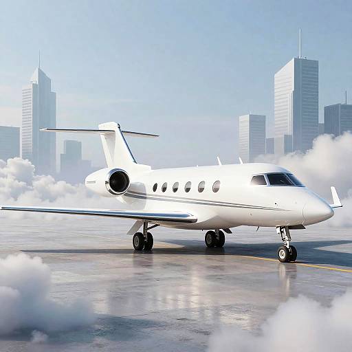 Minimalist Futuristic Private Jet Illustration