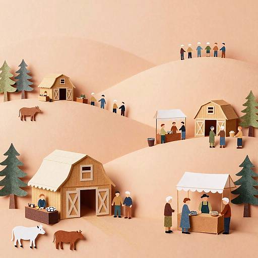 Paper Cut Collage of Festival Elders