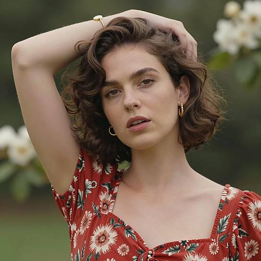 Elegant Woman in Floral Dress