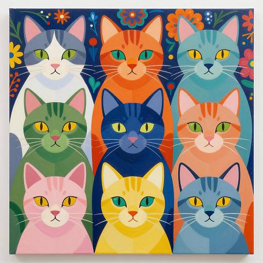 Colorful Abstract Cat Artwork