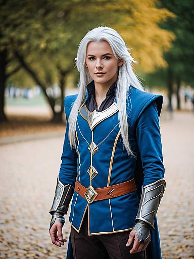 Lifestyle costume photo of Estinien varlineau. Cosplay clothes