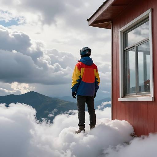 Person on Cloud with Dramatic View