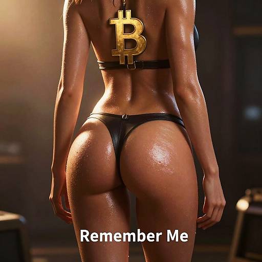 Photorealistic Nilin Backview with Bitcoin