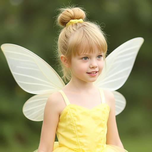Little Girl in Yellow Fairy Costume