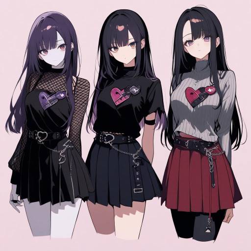 Gothic Punk Anime Girl Illustration