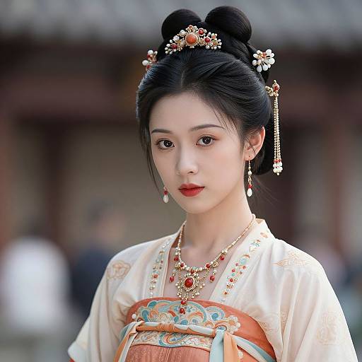 Realistic Chinese Hanfu Woman Portrait