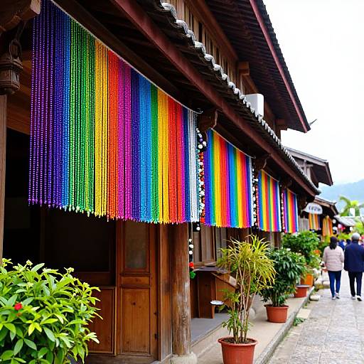 Colorful Beads Decorating Traditional Street