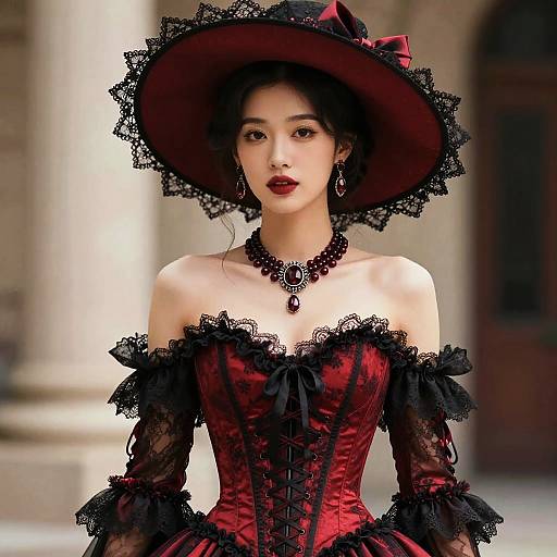 Elegant Victorian Woman in Striking Portrait