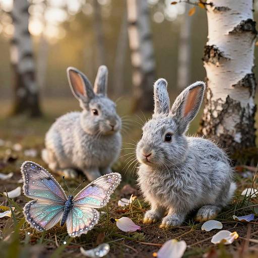 Celestial Silver Birch with Moon Hares