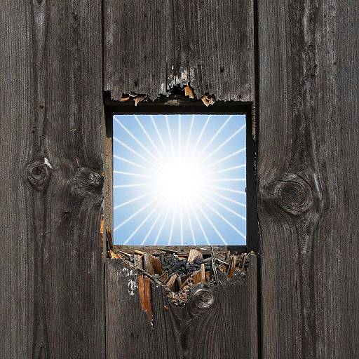 Weathered Wood with Illuminated Square