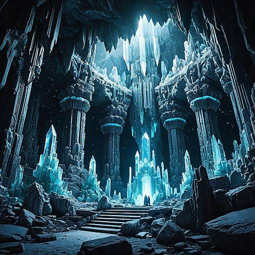 Crystal Cavern with Ancient Quartz Temples