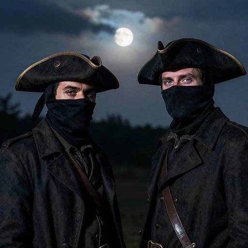 Moonlit Portrait of Mysterious Figures