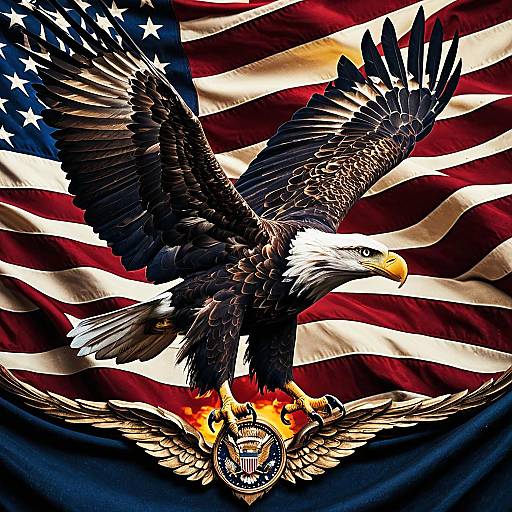 Majestic Bald Eagle from Flag Fabric