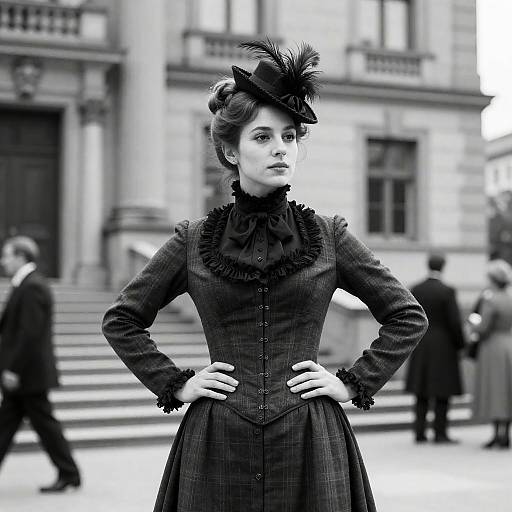 Victorian Elegance: Confident Woman Portrait