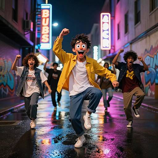 Skibbidi Dance in Neon City Night