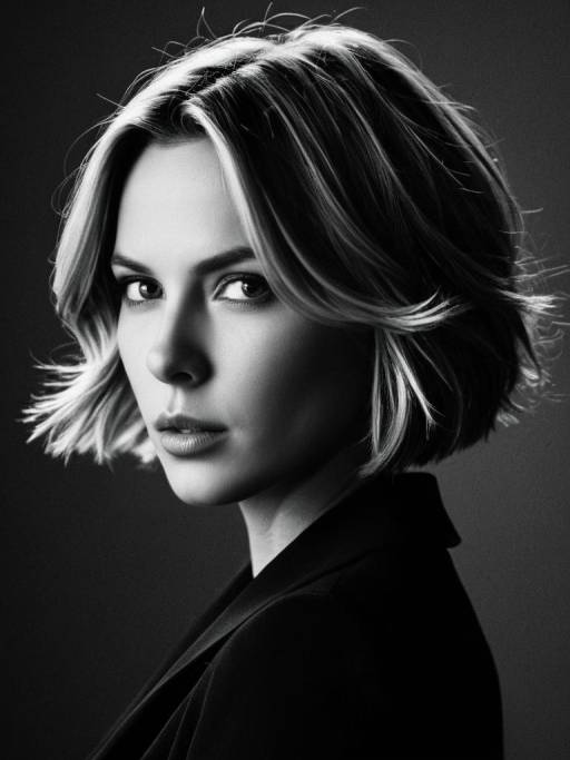 Cinematic Woman with Charlize Theron Bob