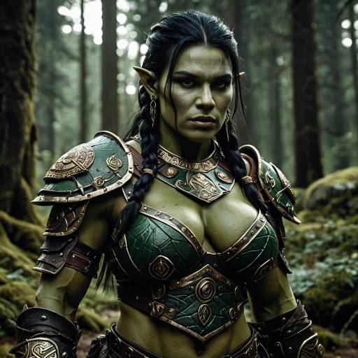 Fierce Female Orc in Ancient Forest