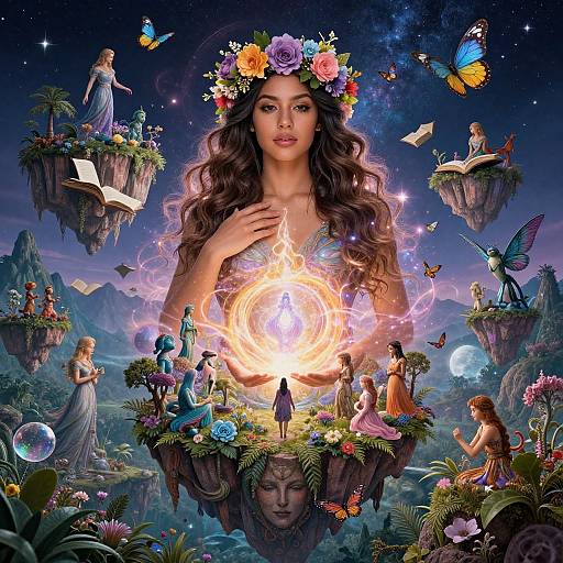 Surreal Enchanted Goddess in Dreamscape