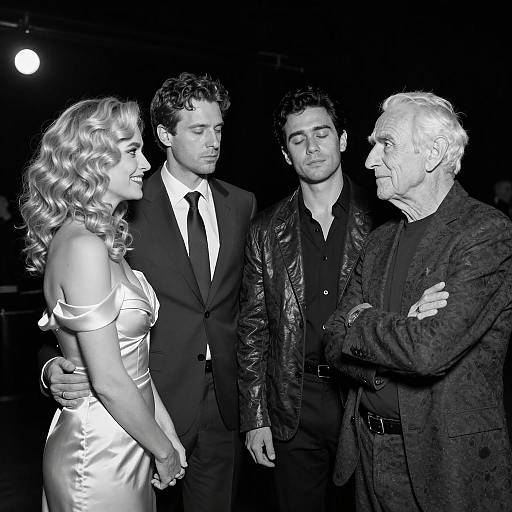 Captivating Black and White Group Portrait