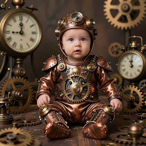 Steampunk Baby in Victorian Clockwork