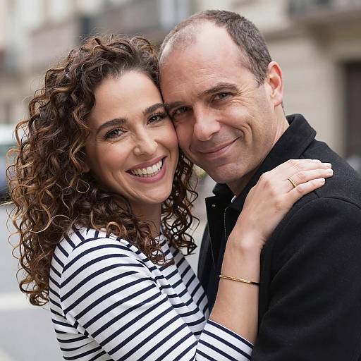 Happy Couple Embracing Outdoors